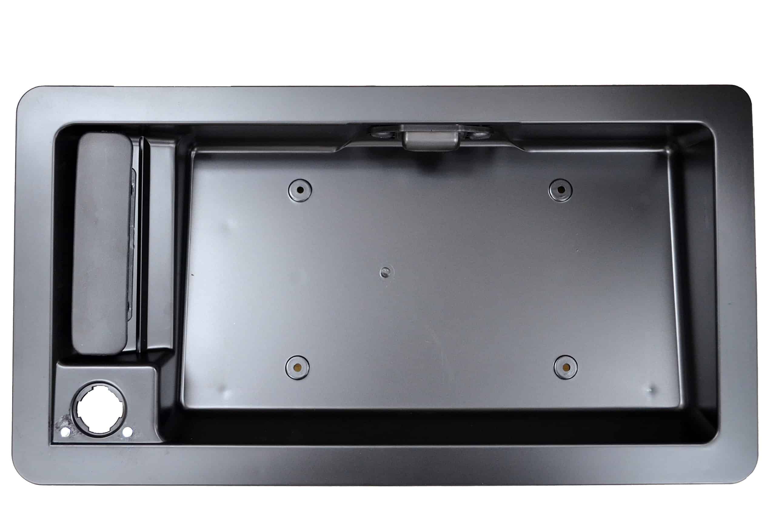 Soporte de placa de licencia exterior con manija, negro