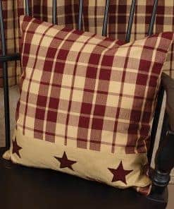 Almohada de Estrella Granja Borgoña de la Colección Country