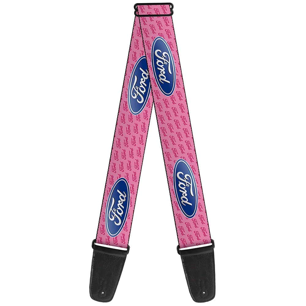 Correa de guitarra Buckle-Down - Ford Oval con texto ROSA