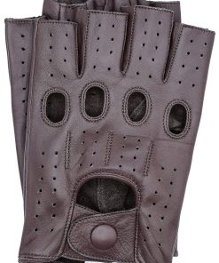 Guantes de Cuero Perforados sin Dedos para Hombre de Riparo