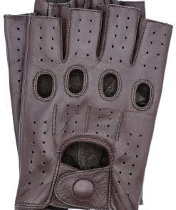 Guantes de Cuero sin Dedos para Hombres de Riparo -Marrón