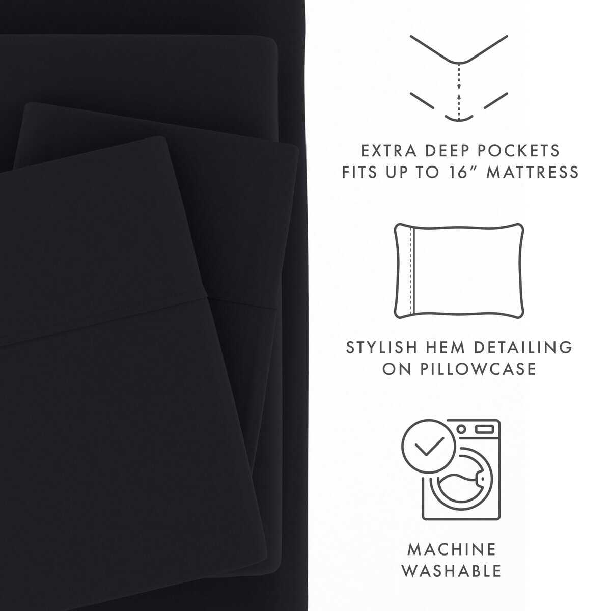 Juego de sábanas King de microfibra de doble cepillado de - Imagen 4