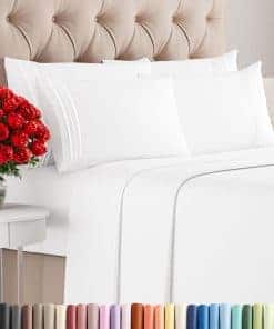 Juego de sábanas Cal King de 6 piezas - Cómodo, -Blanco