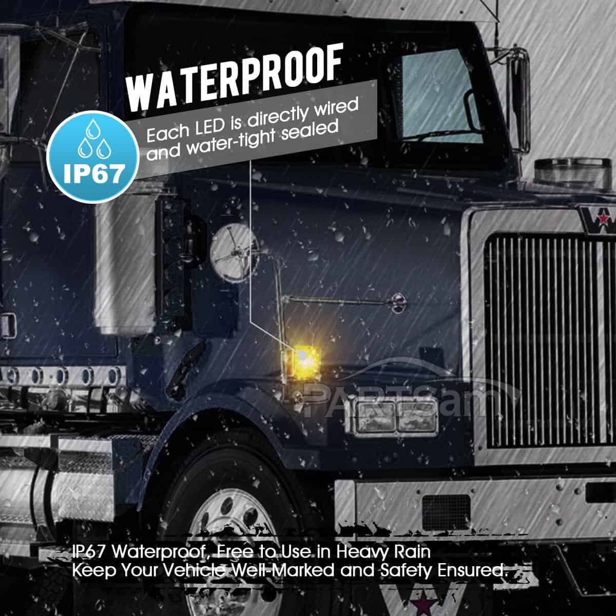 Partsam 2x Luz de Parada Doble Cara Cuadrada para - Imagen 3