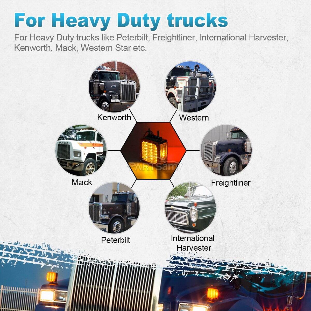 Partsam 2x Luz de Parada Doble Cara Cuadrada para - Imagen 6