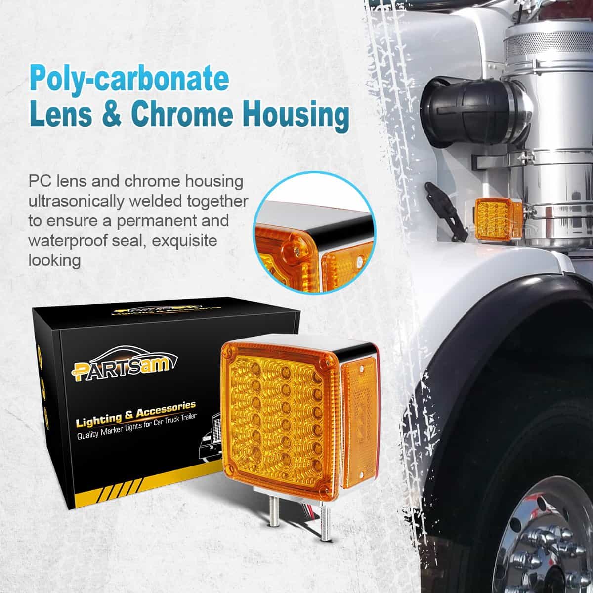 Partsam 2x Luz de Parada Doble Cara Cuadrada para - Imagen 4