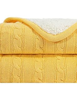 Manta de punto de cable de gran tamaño NTBAY Cotton Sherpa