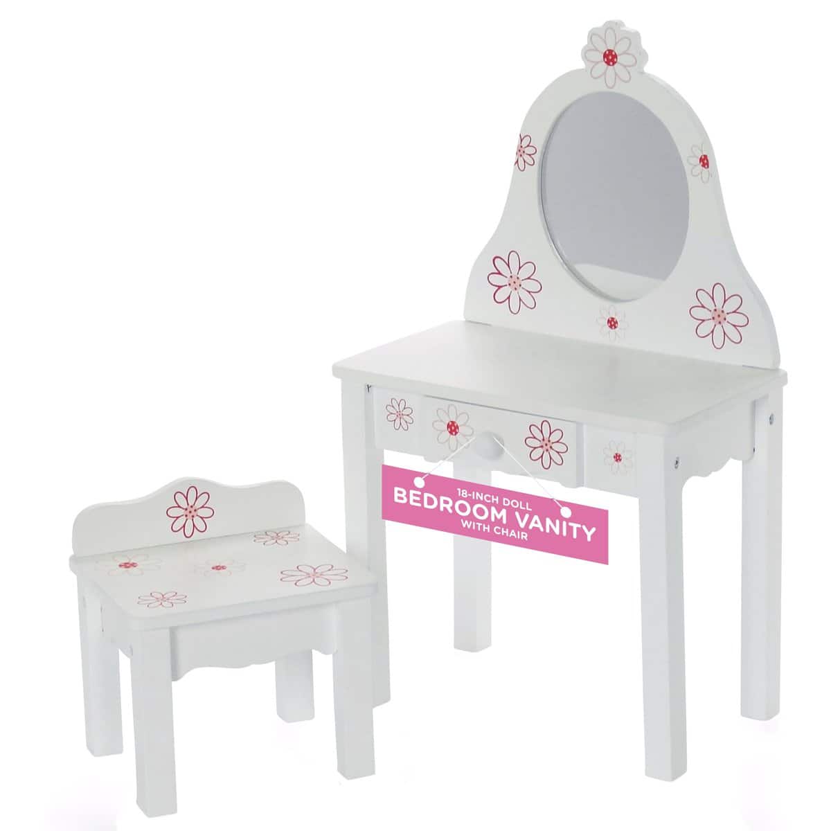 Muebles de Muñeca Emily Rose | Tocador con Silla -