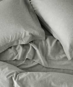Funda de Almohada de Franela Orgánica -Gris Pálido Jaspeado