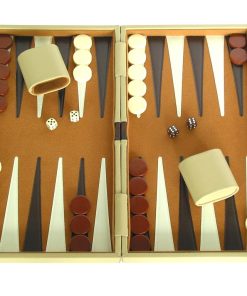 Juego de Backgammon de Lujo - Tablero Clásico de 18", Camel