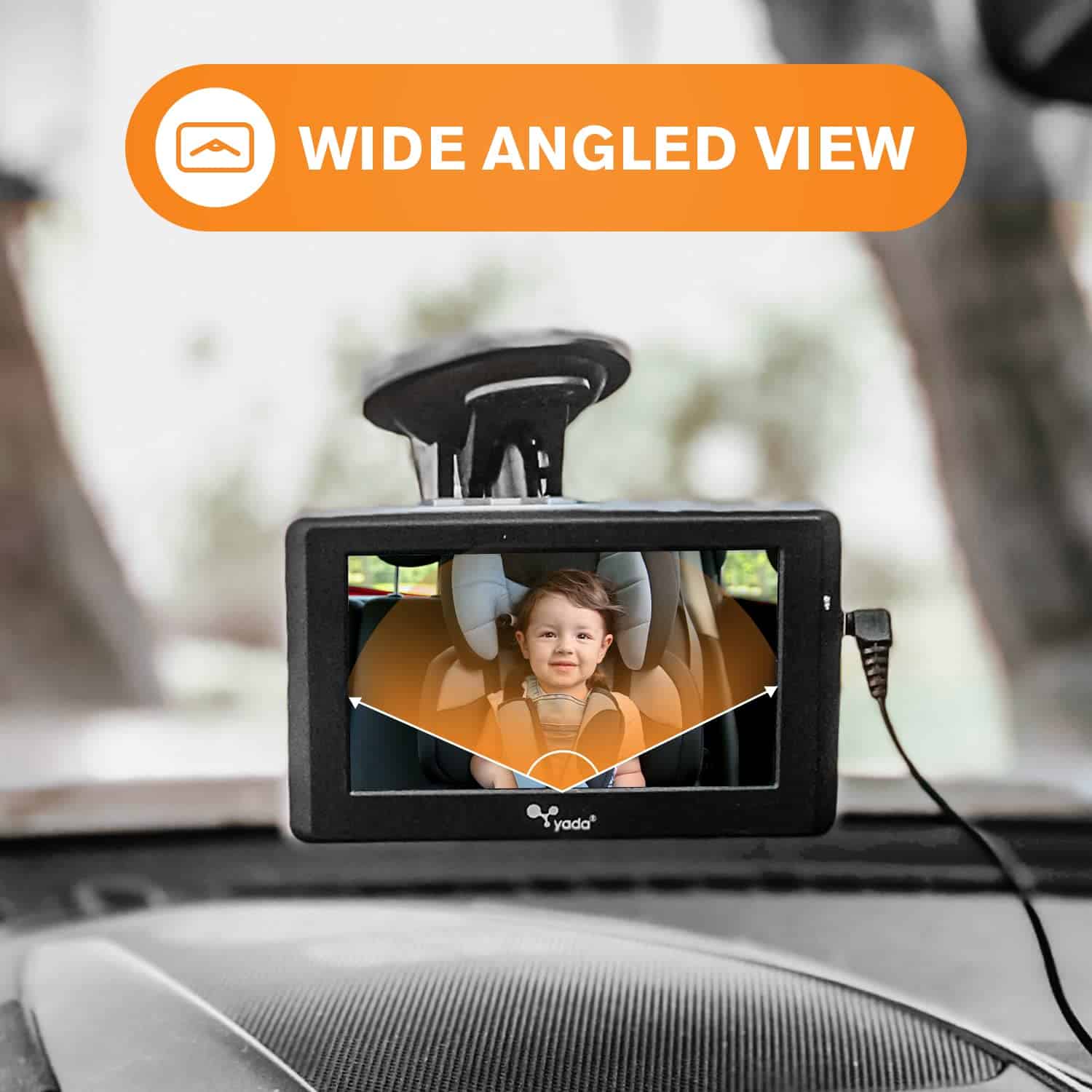 Yada | Monitor para bebés portátil para autos con cámara de - Imagen 3