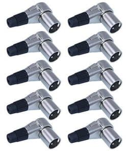 Paquete de 10 Conectores XLR Angulado Ajustable en Ángulo