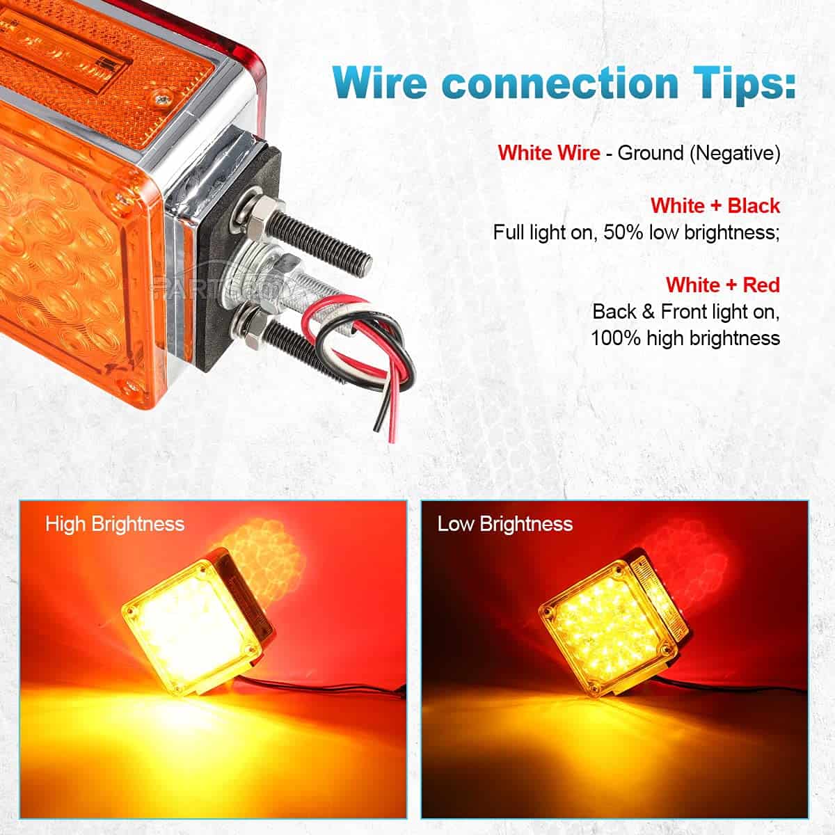 Partsam 2Pz Cuadrados Dobles Fender Luz de Giro Señal de - Imagen 6