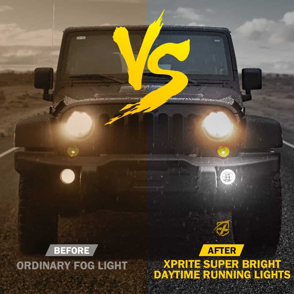 Luces de niebla Xprite con Anillo de Halo Blanco DRL, 4 - Imagen 4