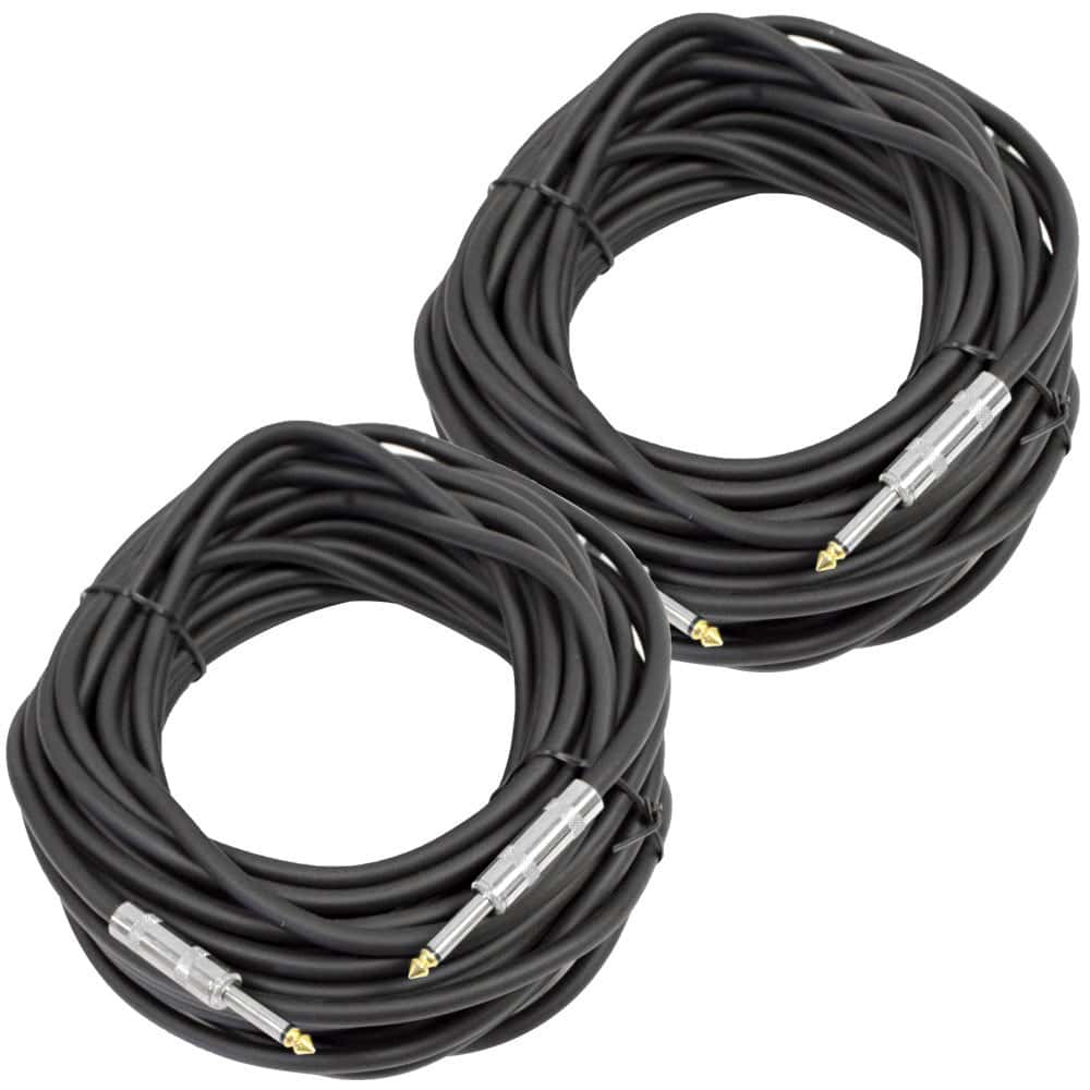 Par de Cables de Altavoz Pro de Audio de 50 Pies 1/4" a