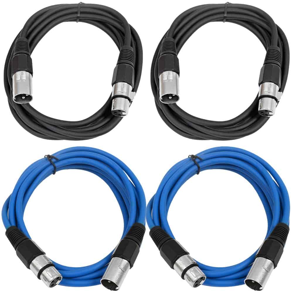 Paquete de 4 Cables de Conexión XLR de 6' de Seismic Audio