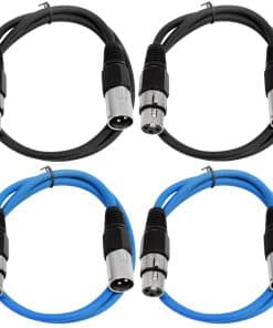 Seismic Audio - SAXLX-2- Juego de 4 cables de parche XLR