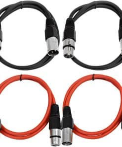 Seismic Audio - Pack de 4 Cables Patch de 2' XLR Macho a