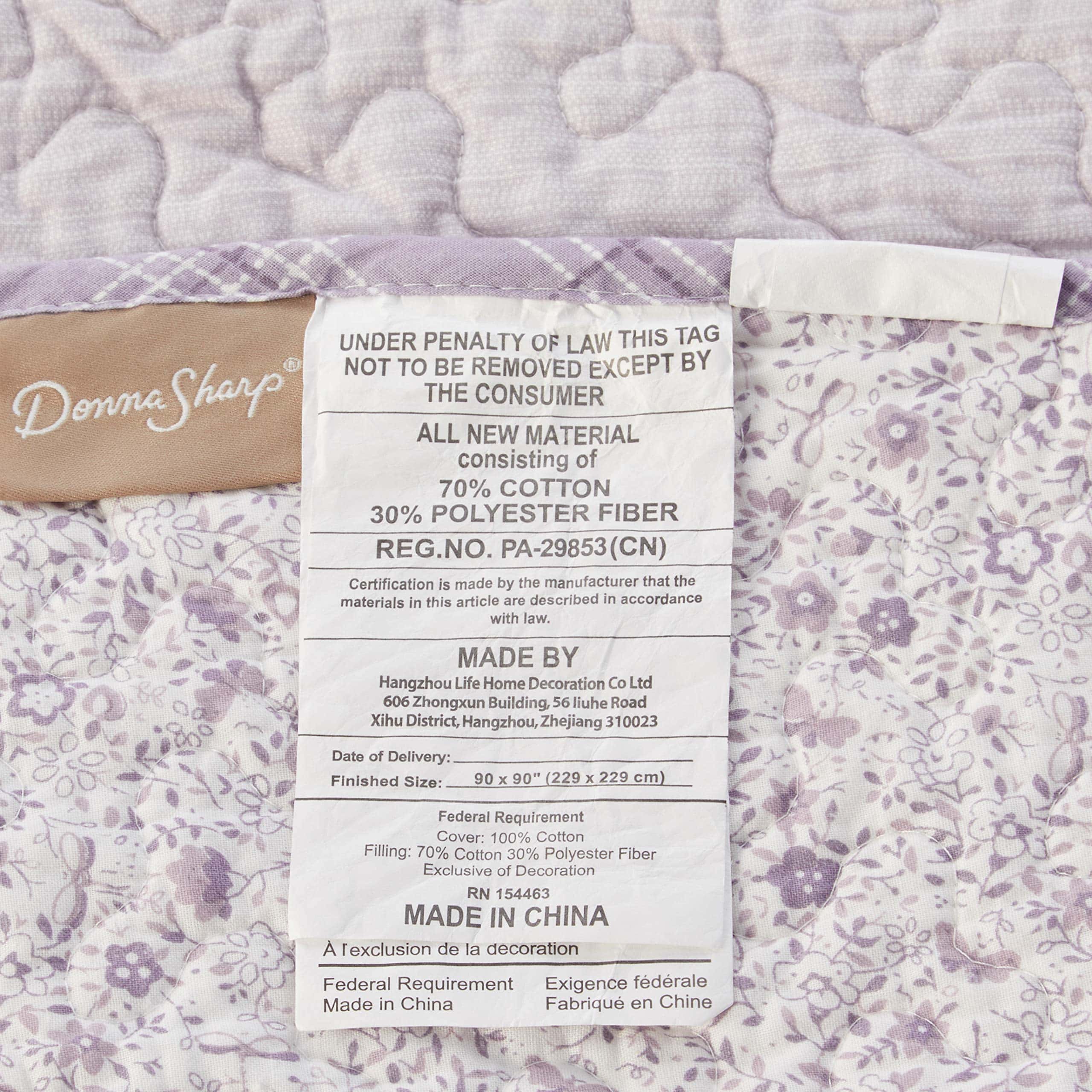 Colcha Donna Sharp Full/Queen - Lavender Rose Algodón - - Imagen 4