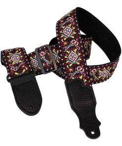 Correa para guitarra Folk Retro de 2" Franklin Roja con