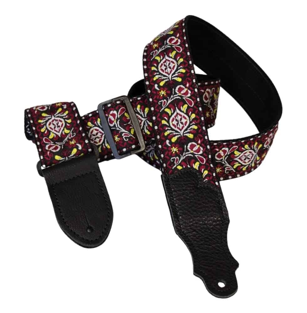 Correa para guitarra Folk Retro de 2" Franklin Roja con