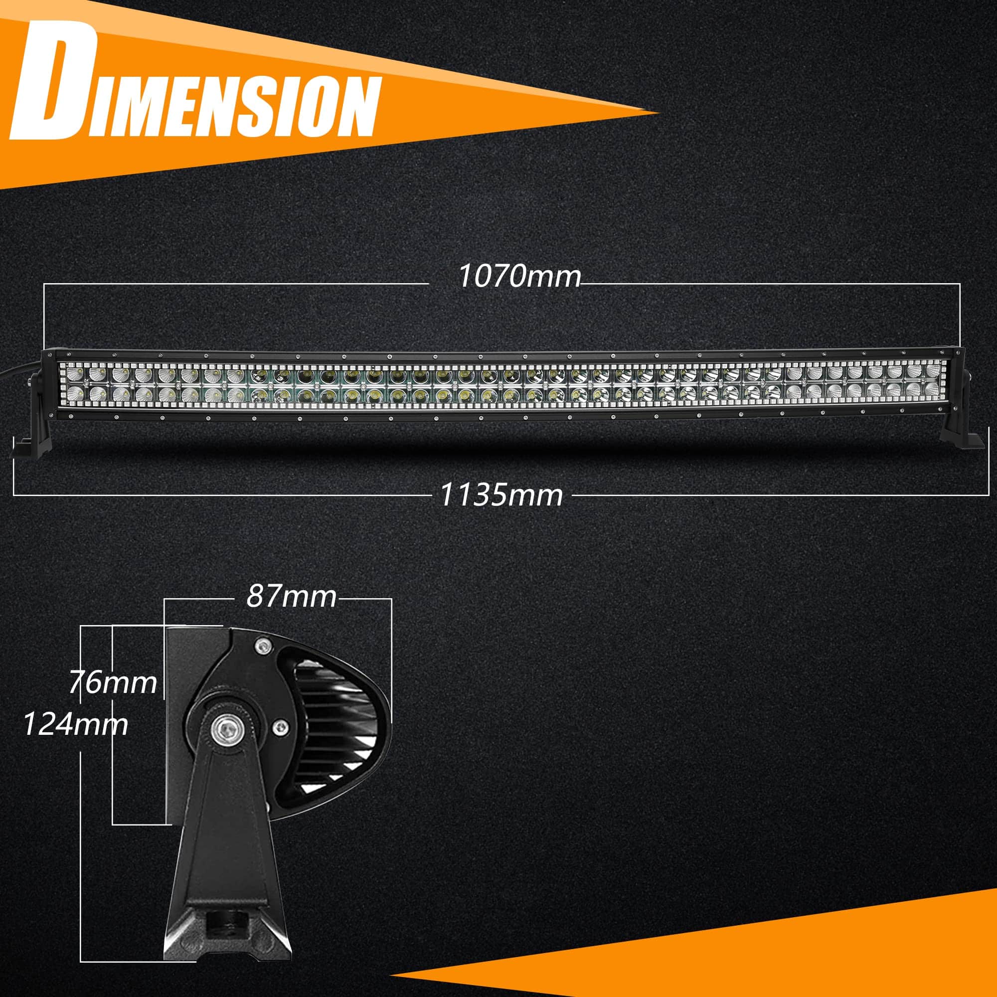 Nicoko Barra de luz led recta de 240w de 42 pulgadas con - Imagen 3