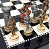 Juego de ajedrez de caballeros de la época de las Cruzadas