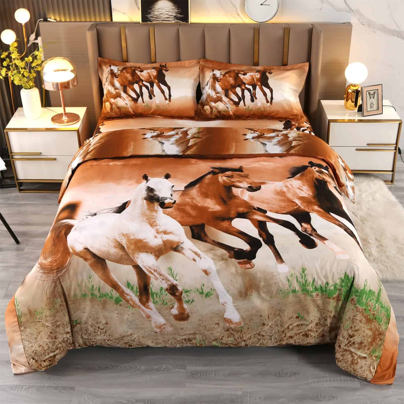 Juego de Ropa de Cama de Caballo Wowelife para Niños y