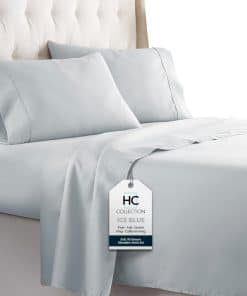 Juego de sábanas HC COLLECTION King con -Azul Hielo