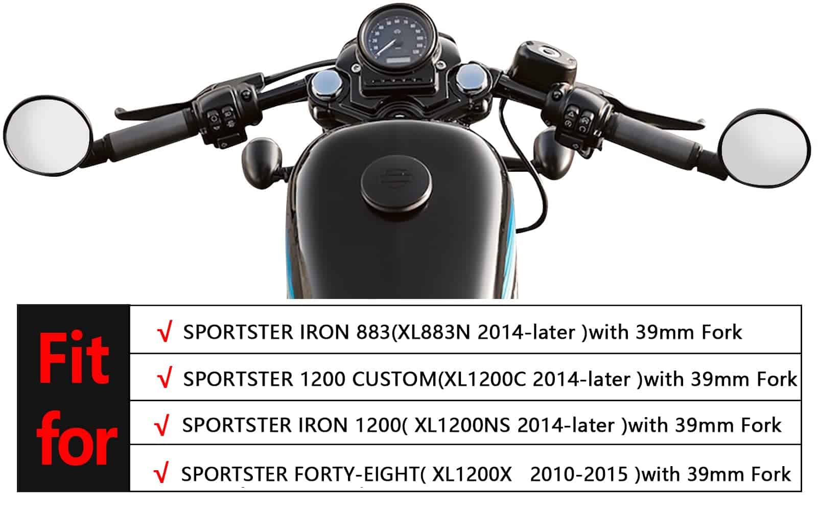 1" Manillar con 39mm Clip-Ons Manillares compatibles con - Imagen 8