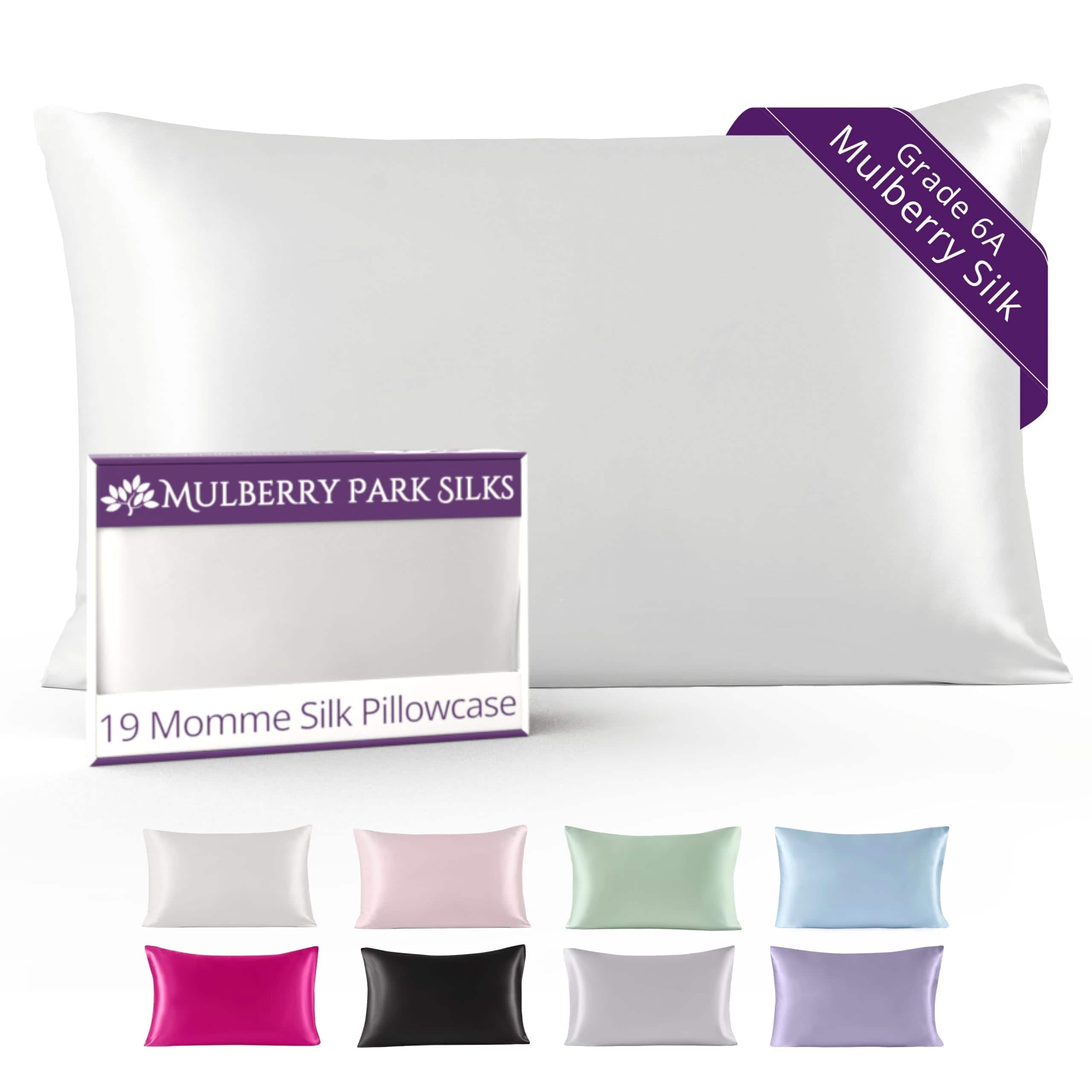 Funda de almohada de seda 100% Mulberry Park -Marfil