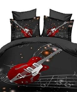 Suncloris, Juego de Sábanas de Guitarra Roja y Musical,