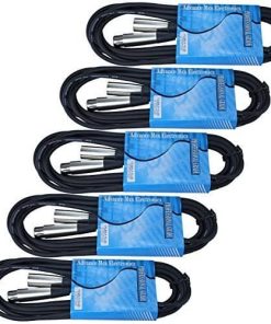 Paquete de 5: Cable de extensión de micrófono XLR macho a