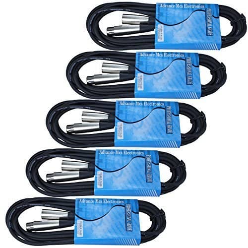 Paquete de 5: Cable de extensión de micrófono XLR macho a