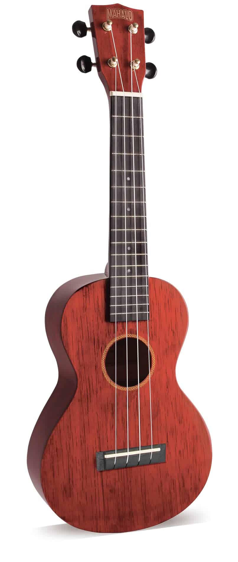 Mahalo, Ukulele de 4 cuerdas, Transparente Rojo Vino,