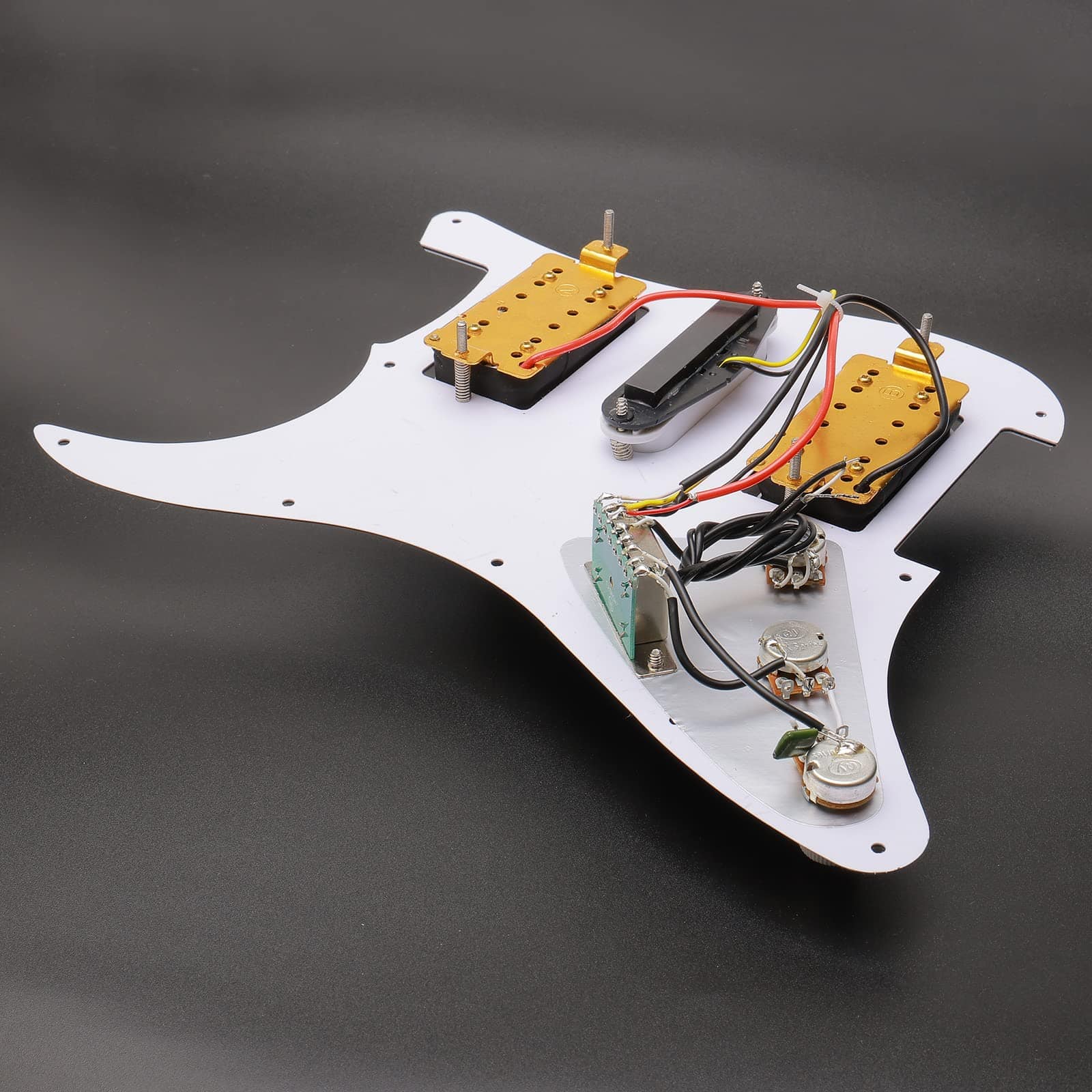 Pickguard precableado HSH blanco de 3 capas para Fender - Imagen 5