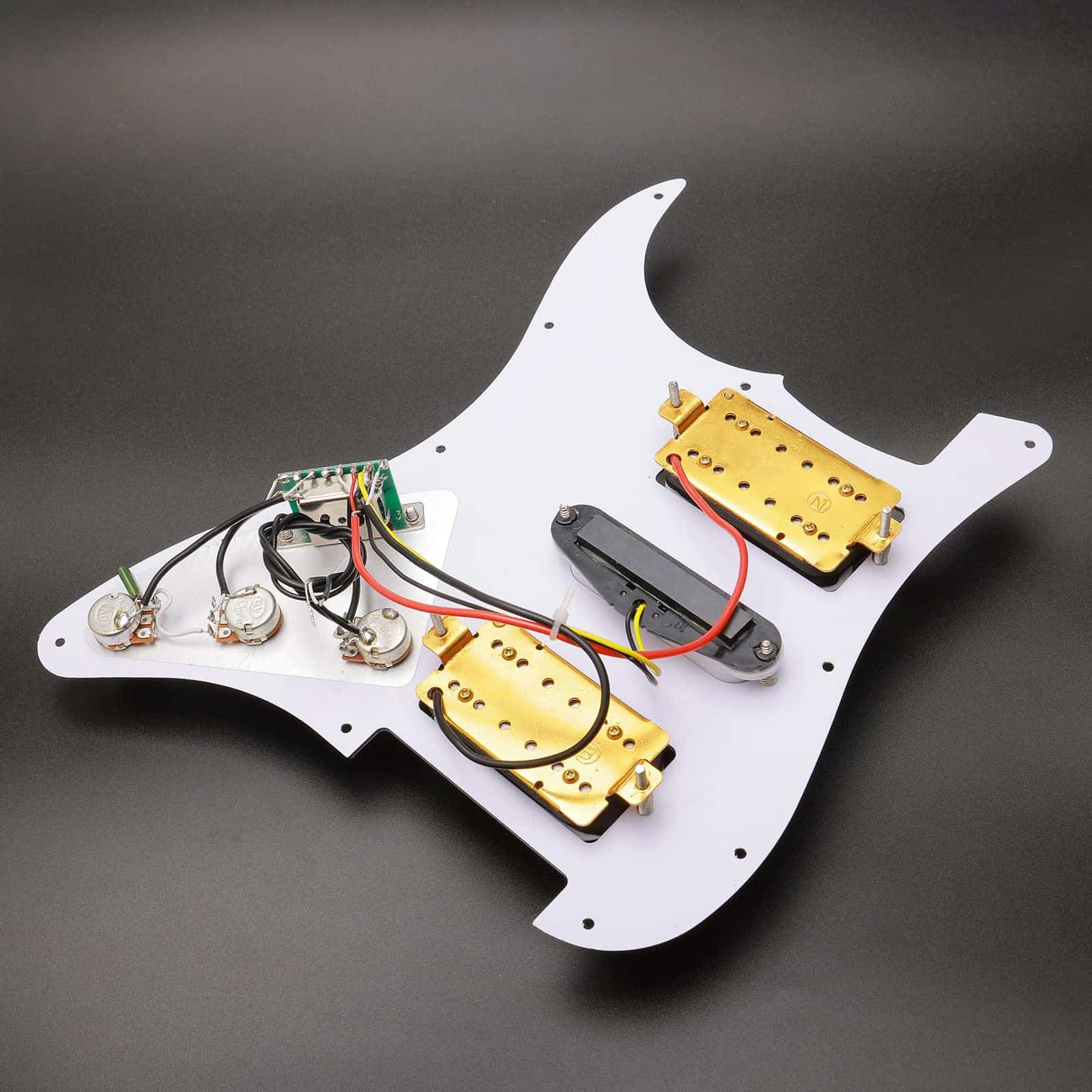 Pickguard precableado HSH blanco de 3 capas para Fender - Imagen 3