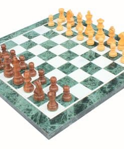 Juego de ajedrez de mármol verde coleccionable StonKraft +