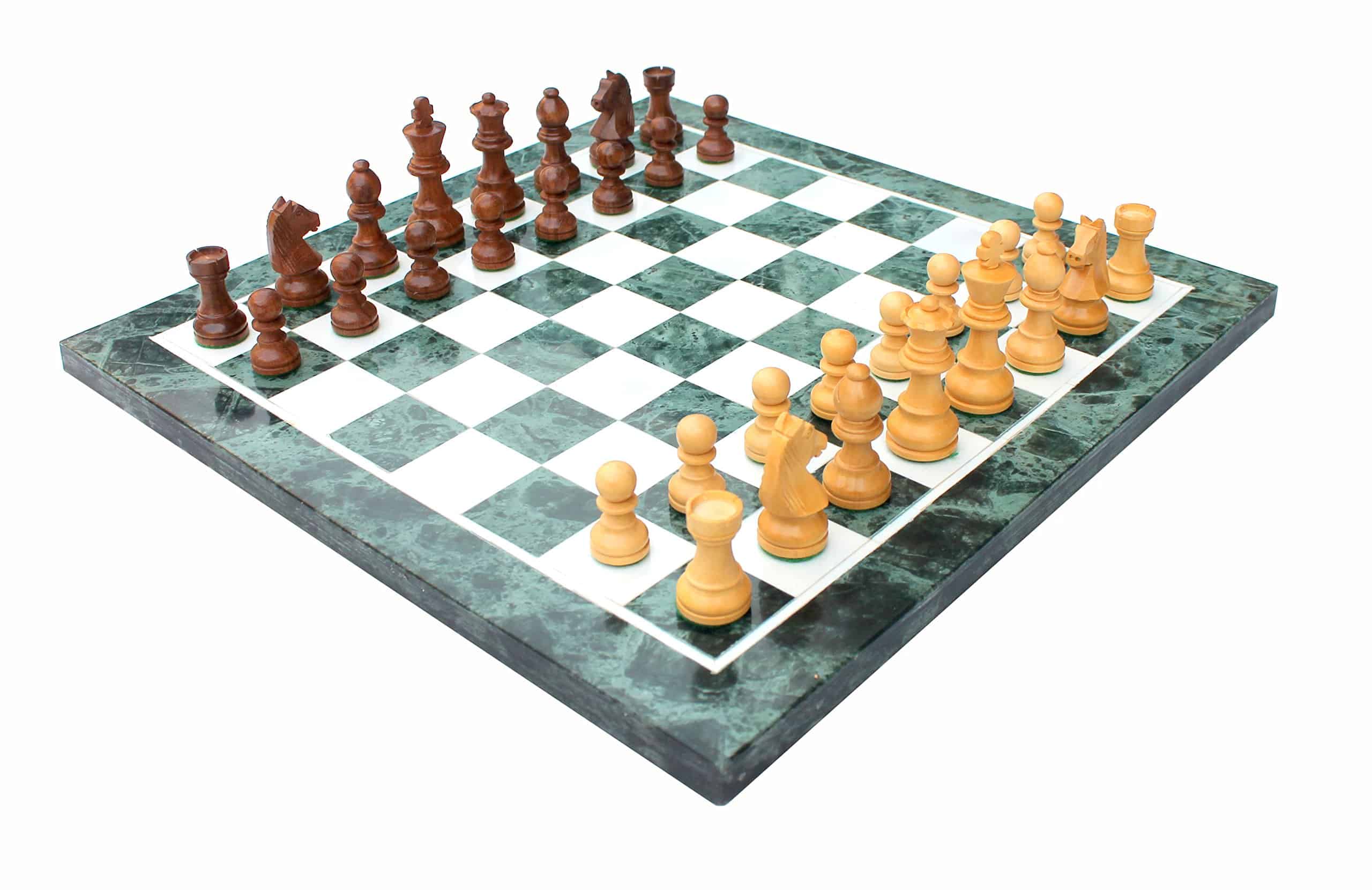 Juego de ajedrez de mármol verde coleccionable StonKraft + - Imagen 3