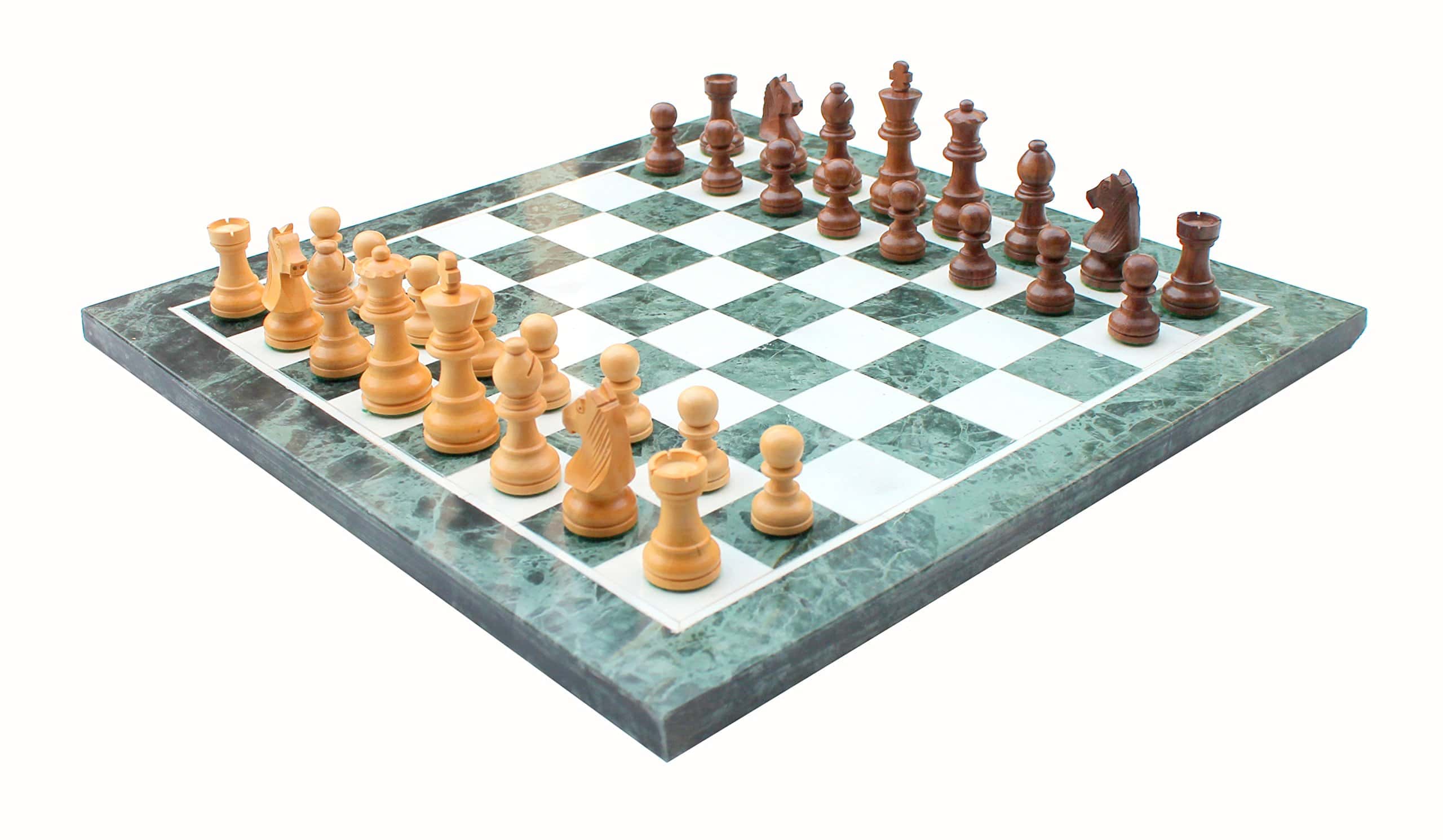 Juego de ajedrez de mármol verde coleccionable StonKraft + - Imagen 4