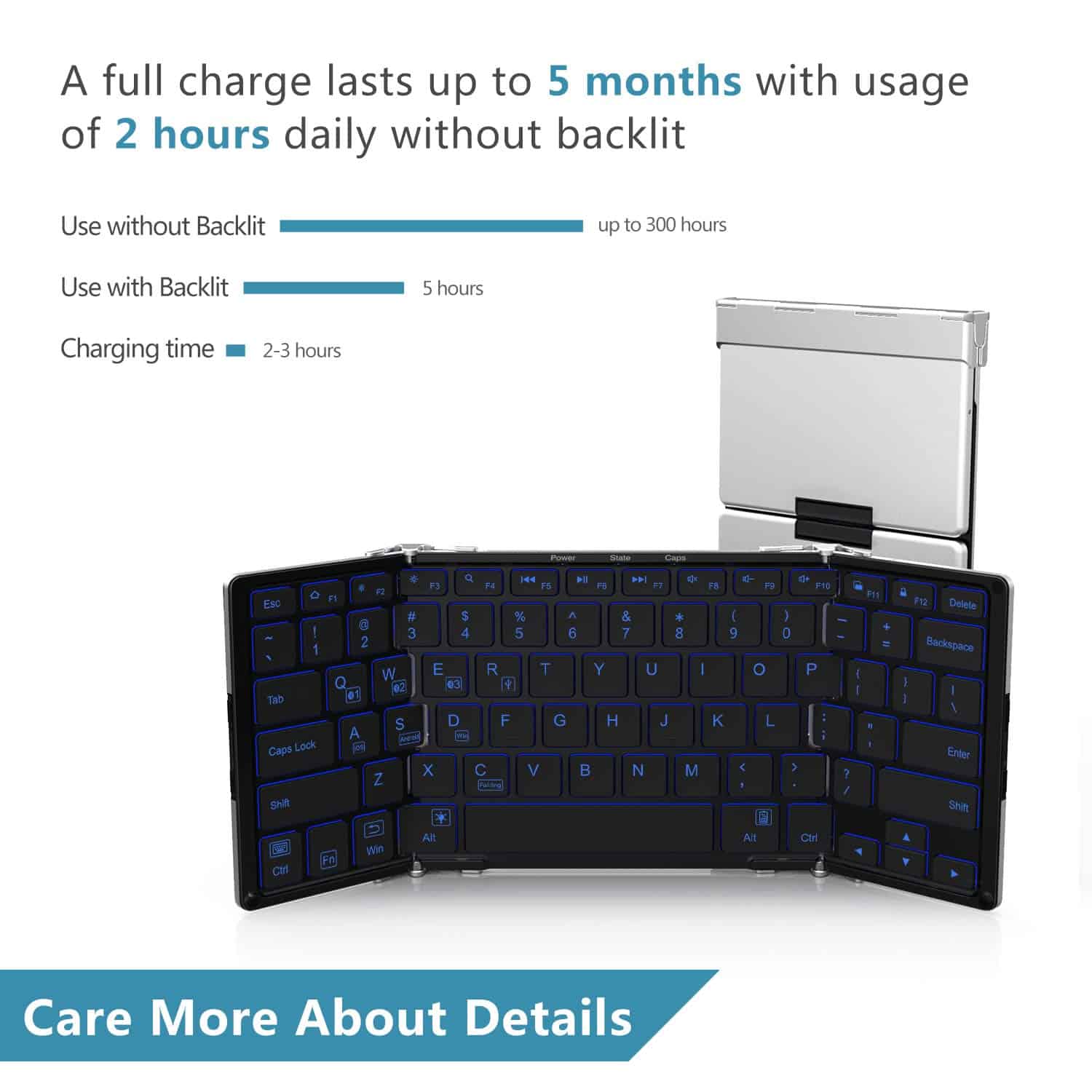 Teclado Bluetooth iClever BK05 con retroiluminación de 3 - Imagen 7