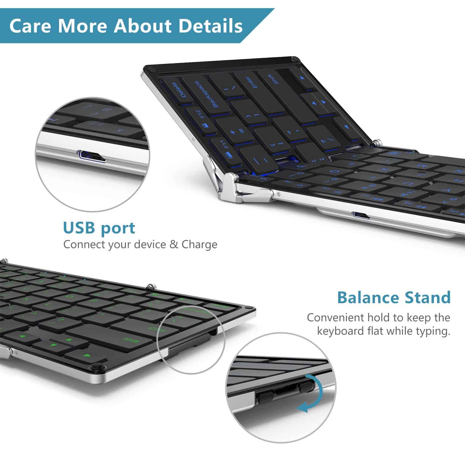 Teclado Bluetooth iClever BK05 con retroiluminación de 3 - Imagen 4