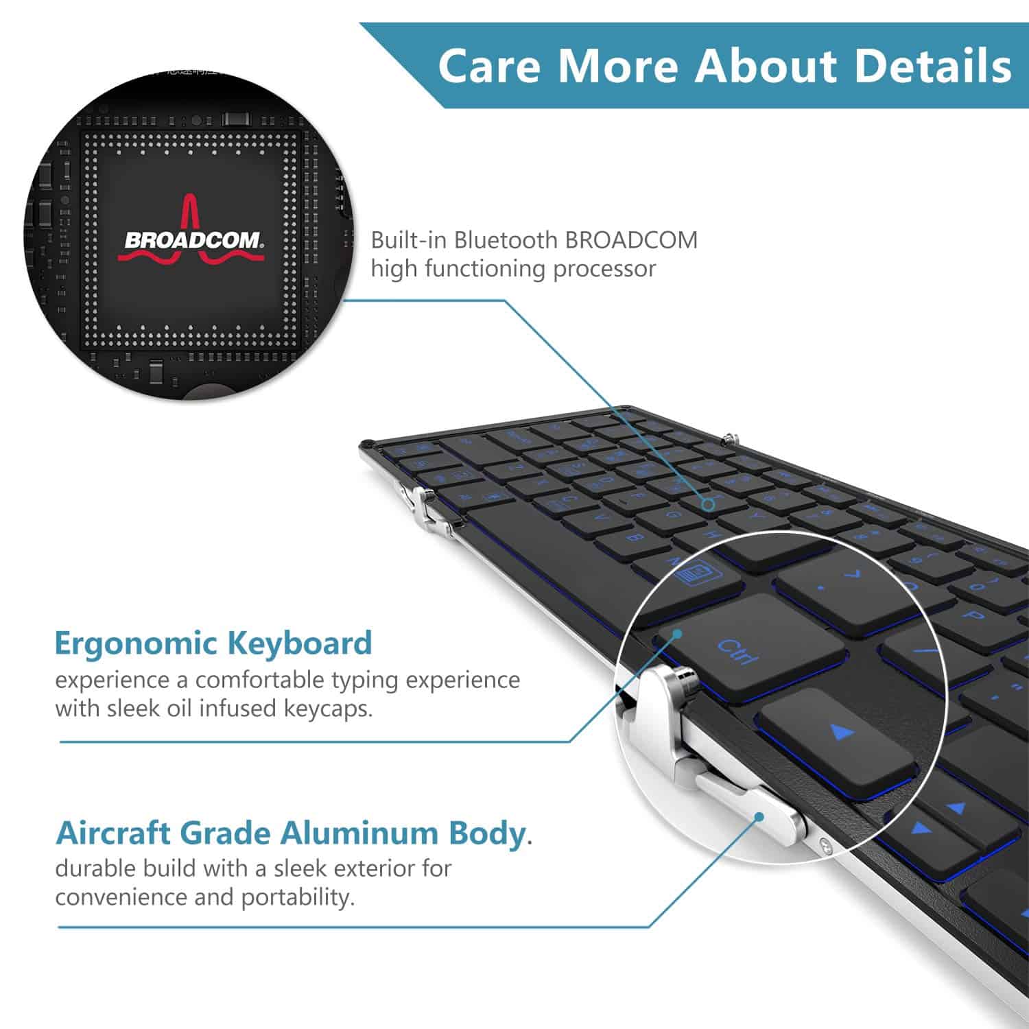 Teclado Bluetooth iClever BK05 con retroiluminación de 3 - Imagen 8