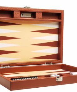 Tablero de Backgammon Premium de 13 pulgadas -Marrón, Amaril