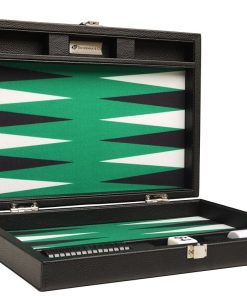 Tablero de backgammon premium de 13 pulgadas -Negro, Verde,