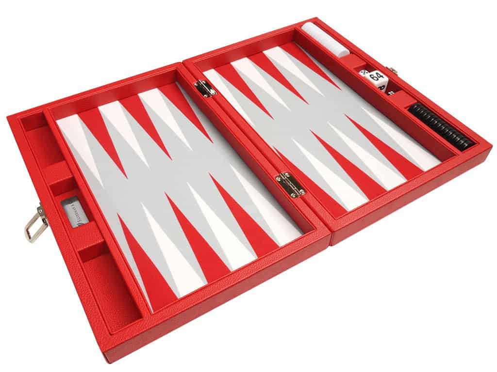 Juego de Backgammon Premium de 13 pulgadas -Rojo - Imagen 10