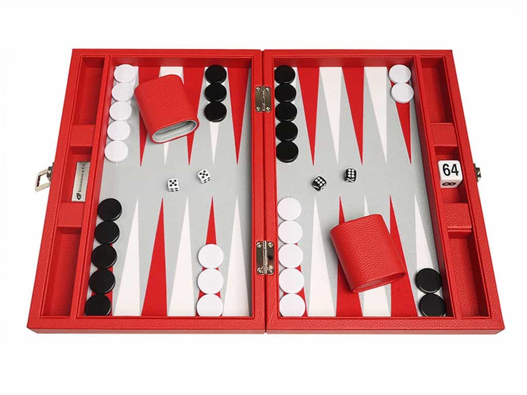 Juego de Backgammon Premium de 13 pulgadas -Rojo - Imagen 4