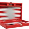 Juego de Backgammon Premium de 13 pulgadas -Rojo
