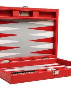 Juego de Backgammon Premium de 13 pulgadas -Rojo