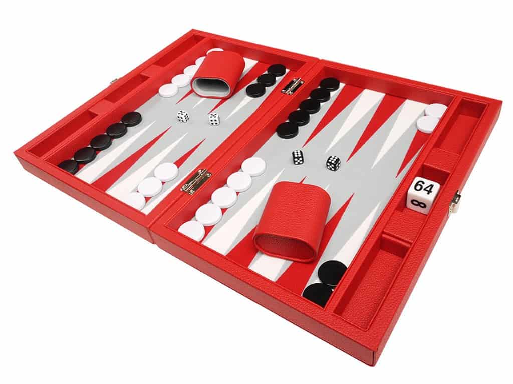 Juego de Backgammon Premium de 13 pulgadas -Rojo - Imagen 5